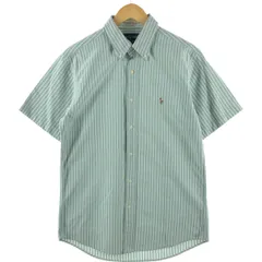 古着 ラルフローレン Ralph Lauren CUSTOM FIT 半袖 ボタンダウン ストライプシャツ メンズL相当/eaa533697