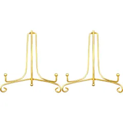 【迅速発送】ゴールド プレートスタンド アイアン 皿立 写真立て 本立て 5号 (2 個セット)