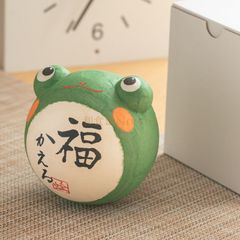 ちぎり和紙ゆらりん福かえる　置物 　和縁起物 和縁起物 新年お正月祝い 海外プレゼント 贈り物　6-960