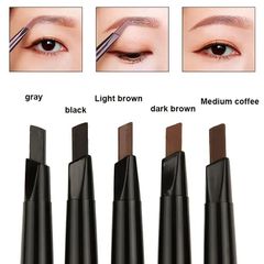防水 5カラー ナチュラルメイク ダブルヘッド自動眉ペンシル 防水 長持ち 使いやすい眉ペン 眉ブラシ付き