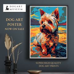ヨークシャーテリア 手描き犬の肖像画 絵画 アート アクリル絵画