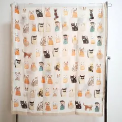 ストール 大判 薄手 夏 秋 春 ネコ柄 猫柄 長方形 オレンジ ベージュ 新品 1枚限り！180㎝×88㎝ コットン 綿 ビスコース 通年 膝掛け 日除け 軽量 持ち運び 母の日 プレゼント ギフトにおすすめ 個性的 可愛い かわいい レディース 柔らかい