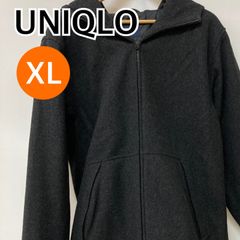 UNIQLO ユニクロ ロングコート アウター フード ダークグレー メンズ レディース XLサイズ【CT1274】