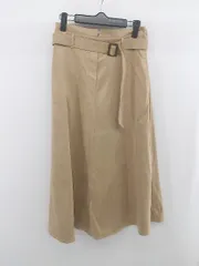 ◇ ◎ ViS ビス バックゴム スウェード風 ロング フレア スカート サイズL ベージュ系 レディース E  【1305110017863】