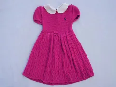 ラルフローレン ralph lauren アウトレット 子供服 女の子 90cm ベビー服 半袖 ワンピース ニット ピンク スモールポニー 春 秋 ★3 ガールズ 女児 キッズ ベビー 【中古】 ユーズド リサイクル こども