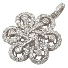 【本物保証】 新品同様 フラワーモチーフ ペンダントトップ 6.9g K18 メレダイヤモンド 1.25ct ノーブランド No brand