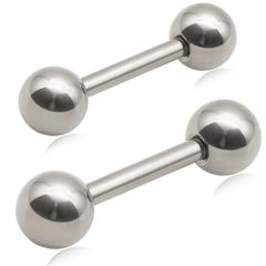 【純チタン ダンベルピアス 1.2×8×4mm】[Adelina Style] 純チタン ダンベルピアス ボールピアス 丸玉 スタッド ピアス 人気 つけっぱなし 16G 軟骨ピアス メンズ レディース 1ペア金属アレルギー対応 男女