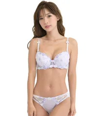 [スマイル ララ] パープル A75 レディース ブラ ブラジャー ショーツ 下着 上下 セット ちいさめ 学生 ブラジャーちいさい ブラジャー&ショーツセット レディースブラジャーセット ブラジャーパンティーセット パット 女性下着 [パープル] [A75]