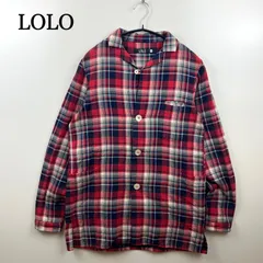 LOLO cotton shirts jacket M LS-217B ロロ チェック 長袖 シャツジャケット コットン 定番 ベーシック 日本製 JAPAN