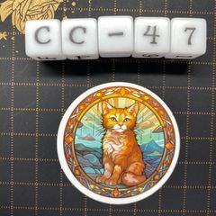 방수 스티커 고양이 스테인드 글라스 스타일 일러스트 멋진 CC-47