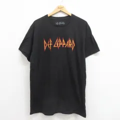 XL/古着 半袖 ロック バンド Tシャツ メンズ デフレパード クルーネック 黒 ブラック 25aug04 中古