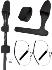 RENASYS ロッドベルト ティップカバー 尻手ベルト 6本セット 釣り竿 折れ防止 穂先保護 落下防止 尻手ロープ ロッドカバー(黒-黒-黒)