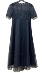 カエン Kaene ラメ ミックス エアリー ドレス DRESS チュール レース オーガンジー オケージョン 結婚式 フォーマル NAVY 紺 100955 ワンピース ネイビー SIZE36 104LT-215