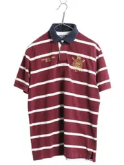 【お得なクーポン配布中!】 90s ポロ ラルフローレン ボーダー 鹿の子 半袖 ポロシャツ メンズ L 古着 オールド 半袖シャツ ラガーシャツ タイプ カットソー ツートン