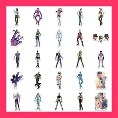 【スタッフおすすめ！】ジョジョの奇妙な冒険 ステッカー 50枚 シール 防水ステッカー手帳テープ ステッカーセット アニメペンダント アクリルキーチェー 萌え グッズ 萌えグッズ アニメバッグ 携帯 鍵 自動車 飾りグッズ (ジョジョ)