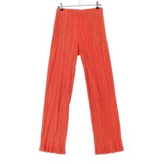 プリーツプリーズ イッセイミヤケ ポリエステル ワイド イージー パンツ オレンジ 4【中古】