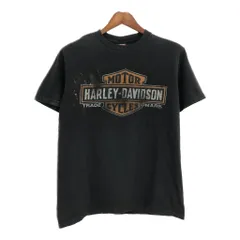 HARLEY DAVIDSON ハーレーダビッドソン ロゴ 半袖Ｔシャツ モーターサイクル ブラック(メンズ L)中古 古着 U0629