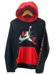 NIKE (ナイキ) AIR JORDAN 長袖 パーカー フーディー ロゴ CU1556-011 S ブラック×レッド メンズ/025