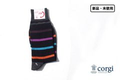 新品｜未使用｜コーギー｜corgi｜クルー丈マルチカラーボーダーソックス