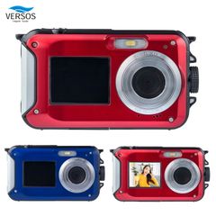 VERSOS VS-N004SY デジタルカメラ デジカメ 2画面 手振れ補正 防水 防塵 デュアルスクリーン 800万画素 顔検出 自撮り 軽量 コンパクト カメラ ベルソス レッド ブルー (06)