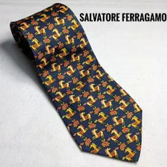 2:ネクタイ Salvatore Ferragamo 約9.2 ネイビ A 692■