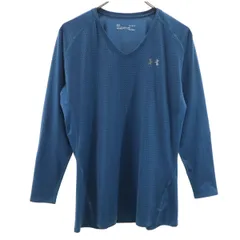 UNDER ARMOUR アンダーアーマー ゴルフ 長袖 コンプレッション インナー Tシャツ LG ネイビー トレーニング メンズ 古着