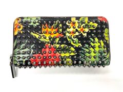 Christian Louboutin クリスチャンルブタン Hawaii Kawai ハワイ カワイ コレクション トロピカル 花柄 ロックスタッズスパイク ジッピーウォレット ラウンドジップウォレット 長財布 1165158 マルチカラー イタリア製