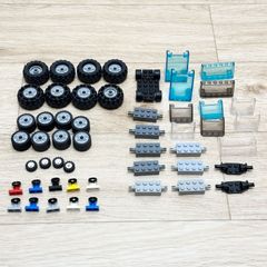 LEGO レゴ 乗り物系 中古 パーツ タイヤ ウィンドウスクリーン ハンドル ホイールホルダー カーベース スリックタイヤ付き 大量 ばら売り 部品取り LY-240627-27