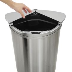 ステンレス 自動開閉 センサー 横開き 47L 大容量 スリム 45L おしゃれ 電池式 ゴミ箱 ステンレス キッチン WEIMALL 生ゴミ シルバー
