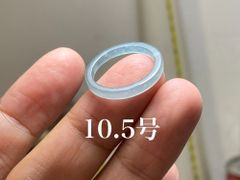 L11-128 ピンキーリング 薄水色 氷種 10.5号 天然グアテマラ産 A貨 本翡翠 くりぬき リング