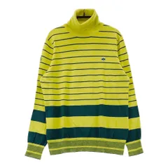 サイズ：1 PEARLY GATES パーリーゲイツ  タートルネック ニットセーター ボーダー柄 イエロー系 [240101396426] ゴルフウェア レディース ストスト