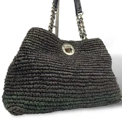 Kate Spade ケイトスペード トートバッグ ラフィア/レザー 茶 ブラウン【中古】レディース カゴバッグ 肩掛け A4 ターンロック