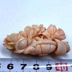 桃珊瑚 帯留め 梅花彫刻 約15g ピンク珊瑚 / コーラル サンゴ - メルカリ