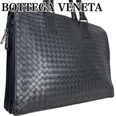 ボッテガ ビジネスバッグ レザー ブラック イントレチャート ブリーフケース