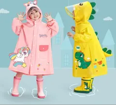 レインポンチョ ベビー レインコート キッズ 恐竜 レインウェア 子供用 女の子 男の子 怪獣 ユニコーン リュック対応 雨具 雨合羽 キッズレインコート 撥水 防水 動物 雨具 携帯 旅行 幼稚園 小学生 カッパ 雨がっぱ かわいい 3jui319
