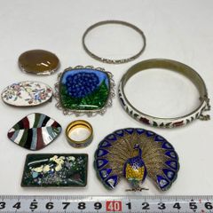 江戸明治金工　各種金具　蓮の花　ボタン　菊の花など　手彫　金銀象嵌　6点　骨董品 江戸明治金工 各種金具 蓮の花 ボタン 菊の花など 手彫 金銀象嵌 6点