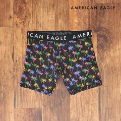 AMERICAN EAGLE/Sサイズ/ボクサーブリーフ 0235-3965 快適 伸縮性◎ パームツリー ヤシの木 トランクス 新品/黒×マルチ/ih193/