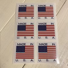 CHN-002 MADE IN USA ステッカー 白 5c×5c 6枚セット