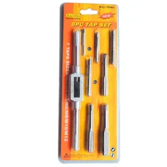 【大安売り】S.fields.inc タップダイスセット タップハンドル ダイスハンドル レンチ 丸型ダイス ねじ切り ネジ山修正 8ピース (メネジ用)