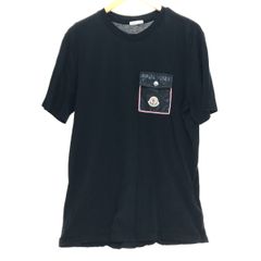極美品〕モンクレール ポケット ワッペン XL ブラック Tシャツ 5S650