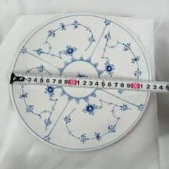 未使用　ロイヤルコペンハーゲン　ブルーフルーテッド プレイン クーププレート 23cm　3枚組
