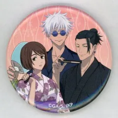 【中古】バッジ・ピンズ 五条悟＆夏油傑＆家入硝子 「呪術廻戦×浅草花やしき 描き下ろしイラスト 懐玉・玉折 浴衣ver. トレーディング缶バッジ」