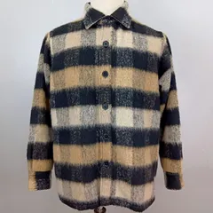 【美品】SHIPS シップス シャギー アウター トップス シャツ チェック サイズ S ウール混 厚手
