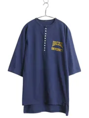 【お得なクーポン配布中!】 70s 2段 カレッジ プリント ヘンリーネック フットボール Tシャツ メンズ L ヴィンテージ ヘビーウェイト 100% コットン 七分袖 カットソー