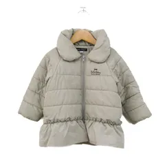 ベベ ビッグカラージャケット ジャンパー アウター 記名有 ベビー 女の子用 90サイズ ベージュ BeBe 【中古】