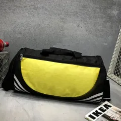 ☆ イエロー×ホワイトライン ☆ スポーツバッグ ボストン pmy091 スポーツバッグ メンズ ダッフルバッグ ドラムバッグ ボストンバッグ 旅行 修学旅行 軽量 軽い 大容量 ポケット 部活 合宿 ヨガバッグ ジム ヨガ シンプル フィットネス