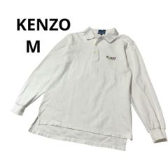 KENZO JEANS 長袖ポロシャツ ホワイト Mサイズ 刺繍ロゴ
