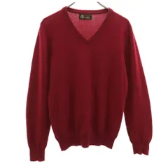 ハウスオブスコットランド カシミヤ100％ 長袖 Vネック セーター 36 ワインレッド HOUSE OF SCOTLAND ニット レディース