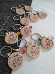 木製キーリング型 マタニティマーク☆両面刻印☆