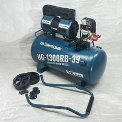 【美品】【お買い得】 コンプレッサー 静音 39L 高吐出量 メンテナンスフリー オイルフリー タンク内塗装 ブルー HG-1300RB-39 【668】